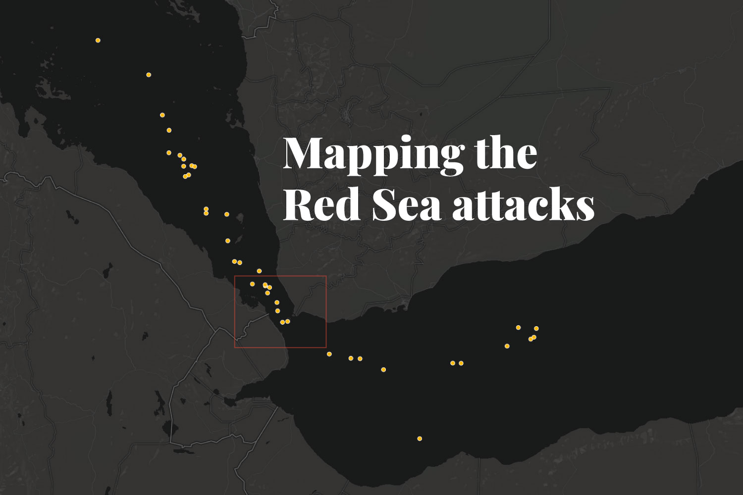 Cartographie des attaques menées par les Houthis au Yémen en mer RougeLien externeCet article s’ouvrira dans une nouvelle fenêtre de navigateur