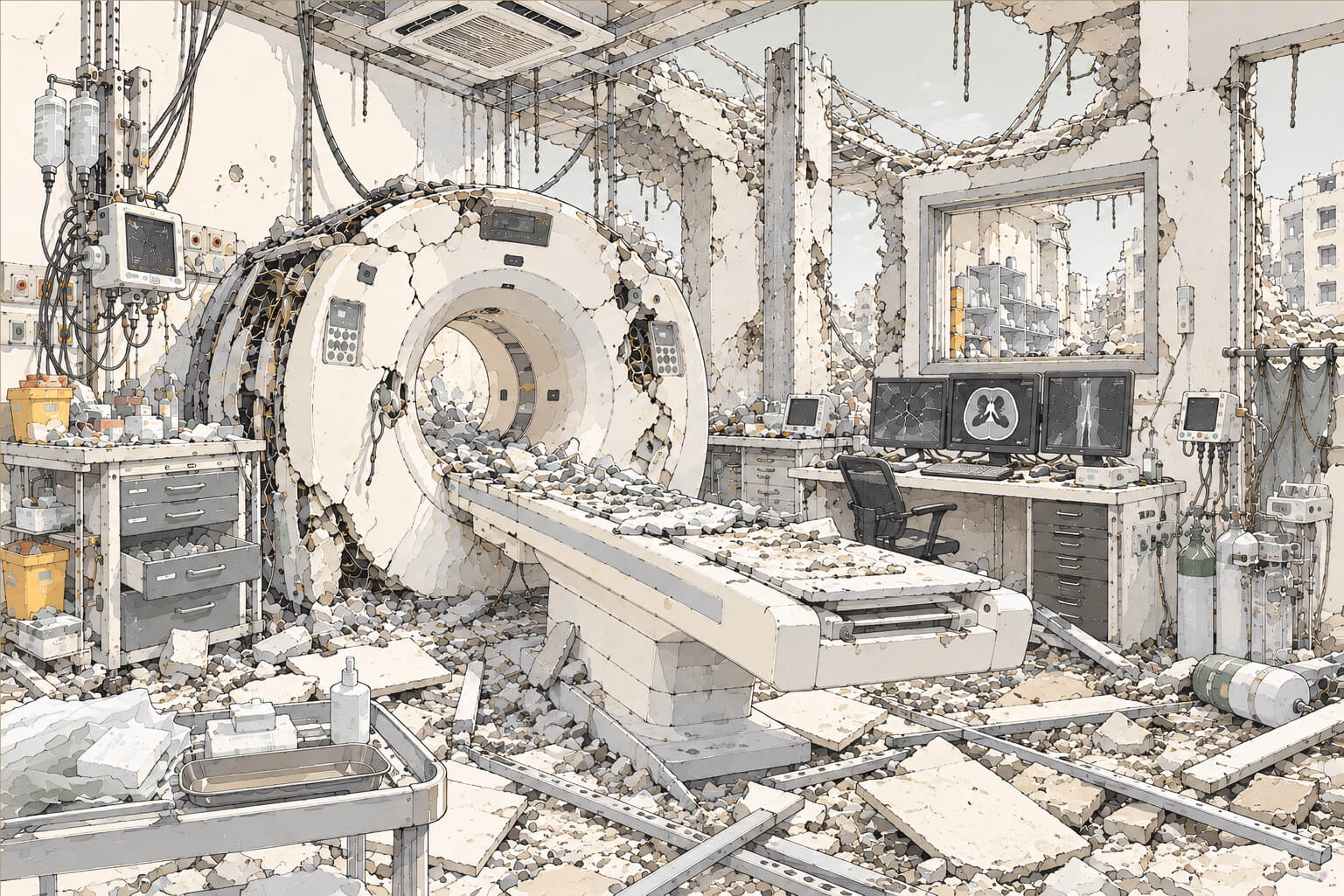 Destroyed radiology department