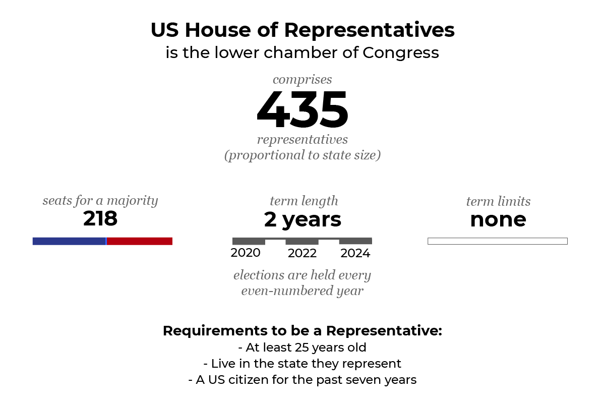 Infographic showing how the House of Representatives works